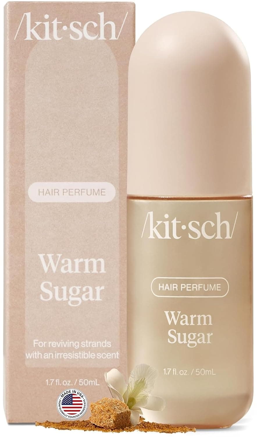 Kitsch Hair Perfume for Women - Warm Sugar | Clean, Deodorizing & Patented Odor-Eliminating Technology Hair Spray & Body Mist - Freshen Hair, Body & Pillows - Pink Grapefruit & Vanilla Scent - 50mL