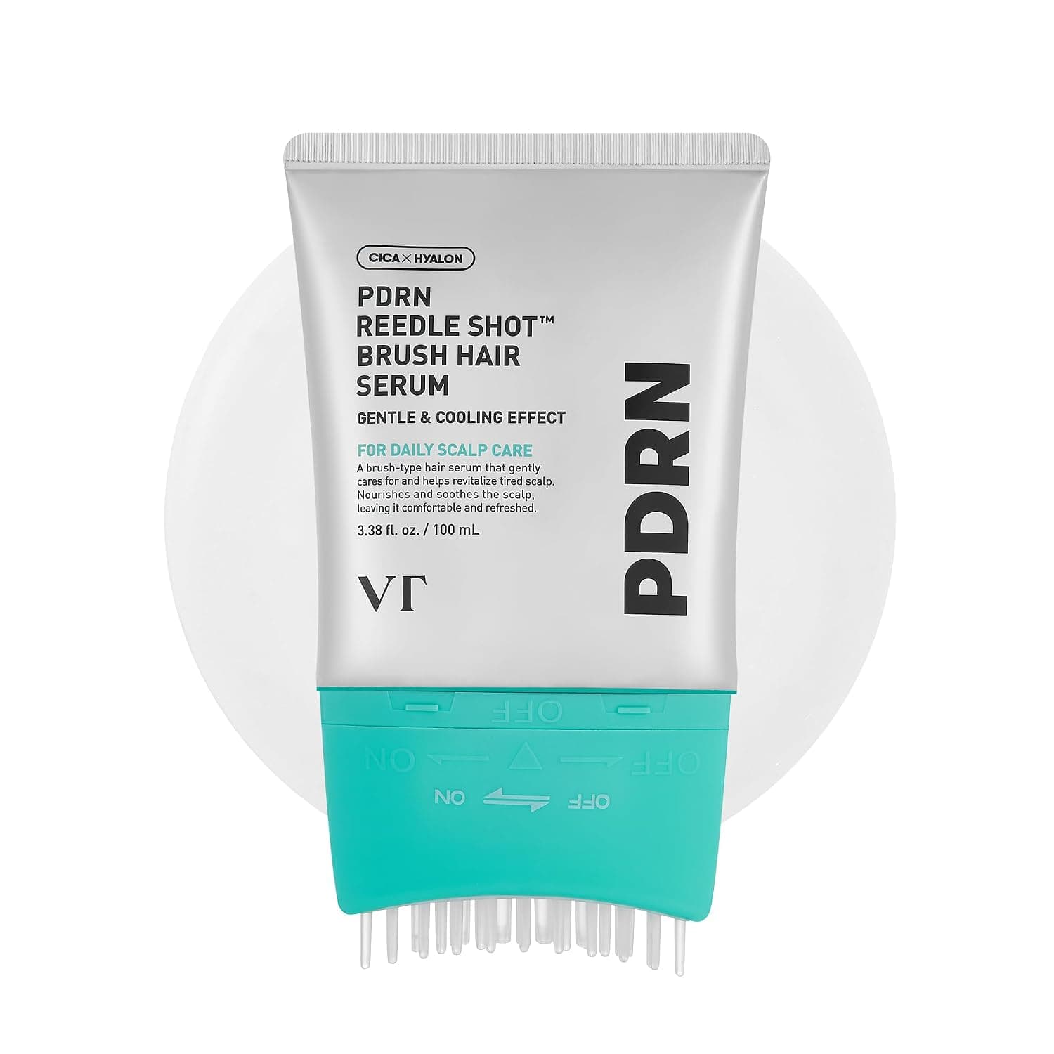 VT COSMETICS PDRN Reedle Shot Brush Hair Serum, Cooling & Refreshing Scalp Care with Vegan PDRN, Caffeine & Spicule Complex, Lightweight & Non-Greasy Daily Scalp Solution, 3.38 fl oz / 100 mL