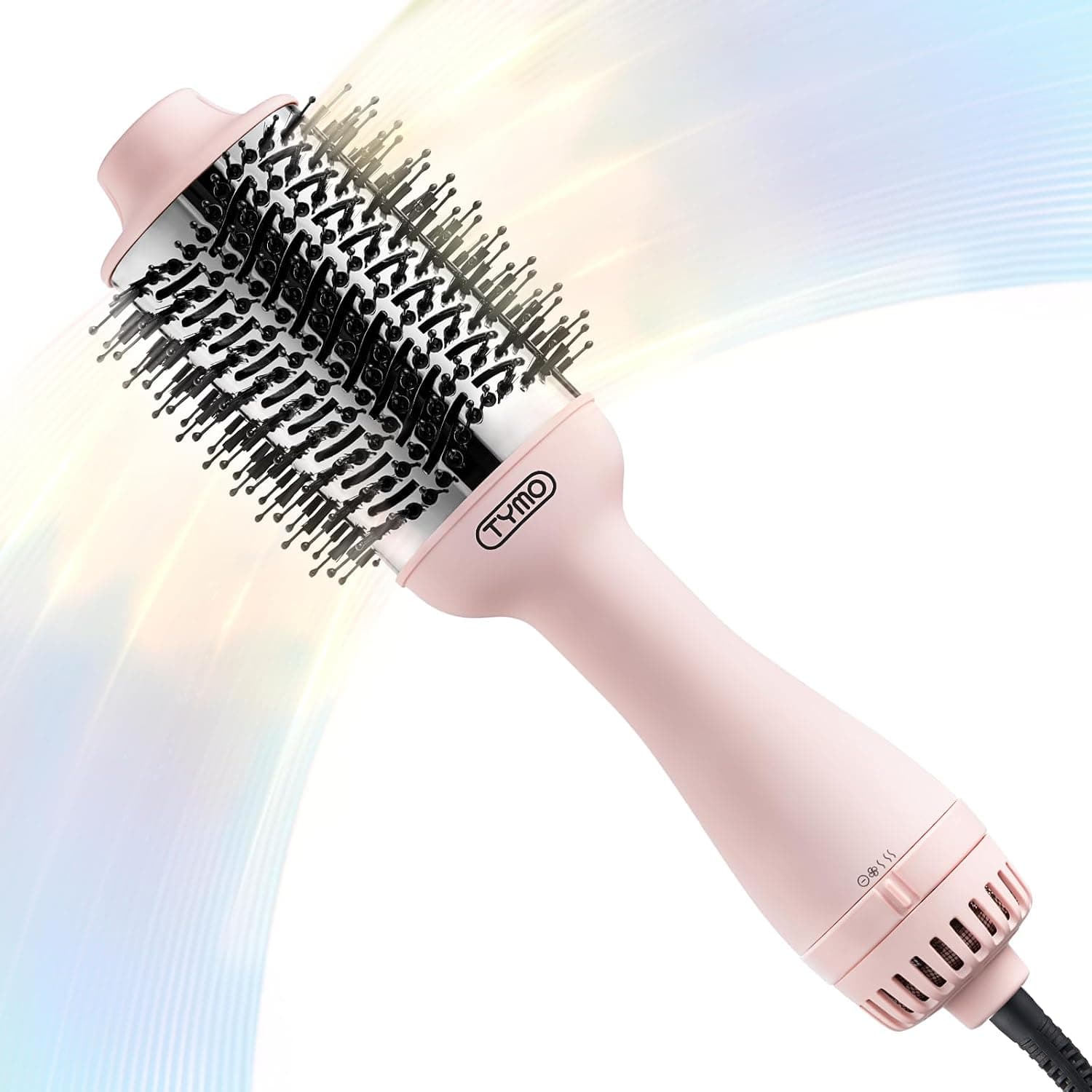 TYMO Hair Dryer Brush Blow Dryer Brush in One, 4 in 1 Ionic Hairdryer and Styler Volumizer with Oval Titanium Barrel, Hot Air Straightener for Smooth Frizz-Free Blowout, Pink, 2.85 Inch