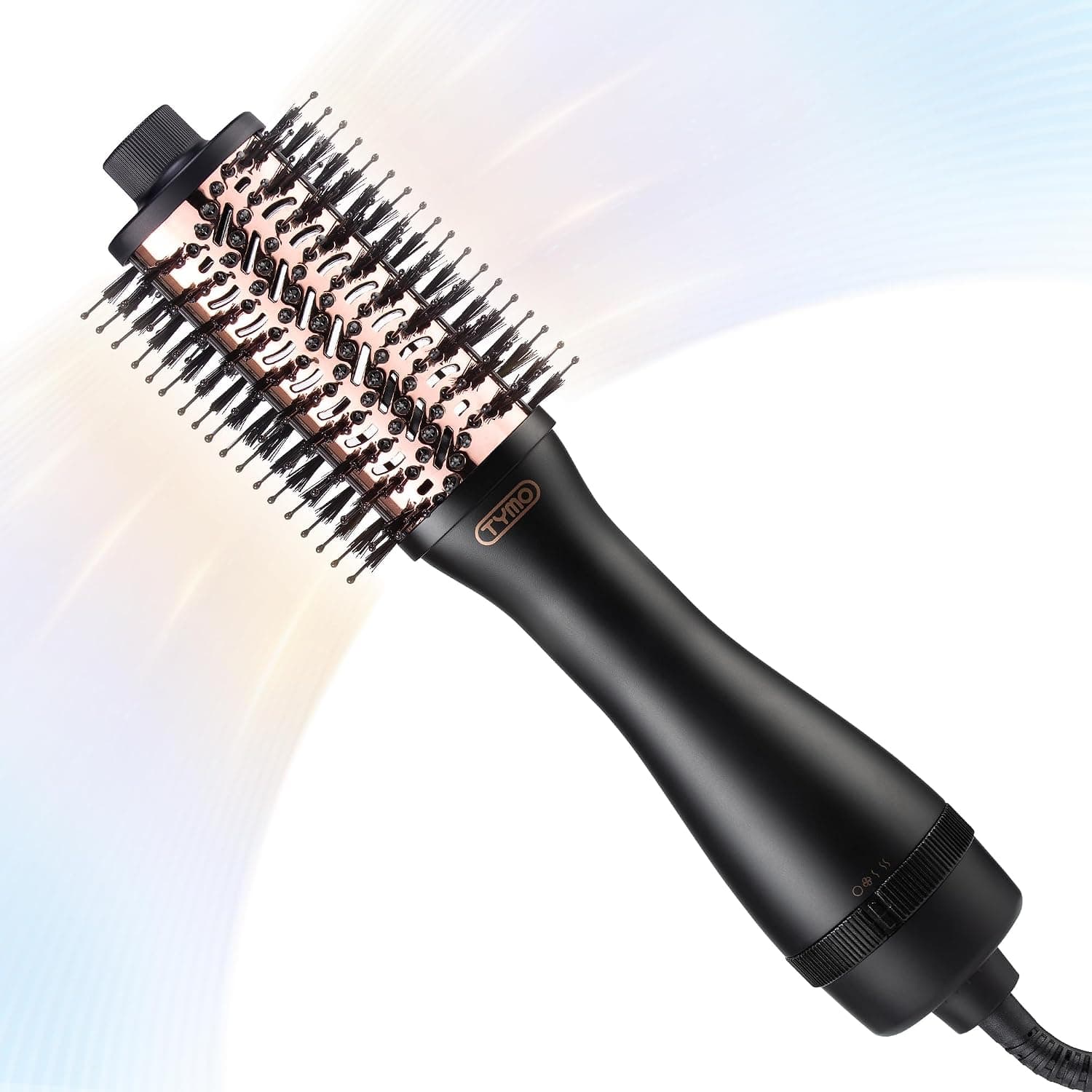 TYMO Hair Dryer Brush Blow Dryer Brush in One, 4 in 1 Ionic Hairdryer and Styler Volumizer with Oval Titanium Barrel, Hot Air Straightener for Smooth Frizz-Free Blowout, Gold, 2 Inch
